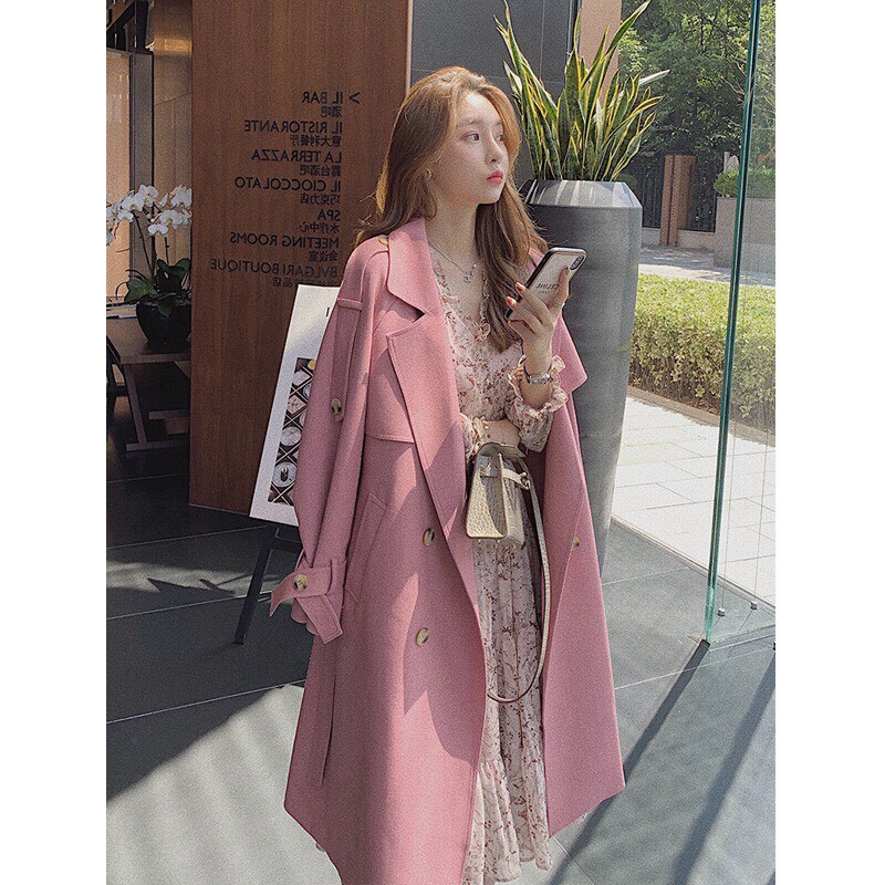 Áo măng tô nữ dáng dài cao cấp Áo mangto khoác thời trang thu đông Hàn Quốc thanh Trench coat kèm đai | BigBuy360 - bigbuy360.vn