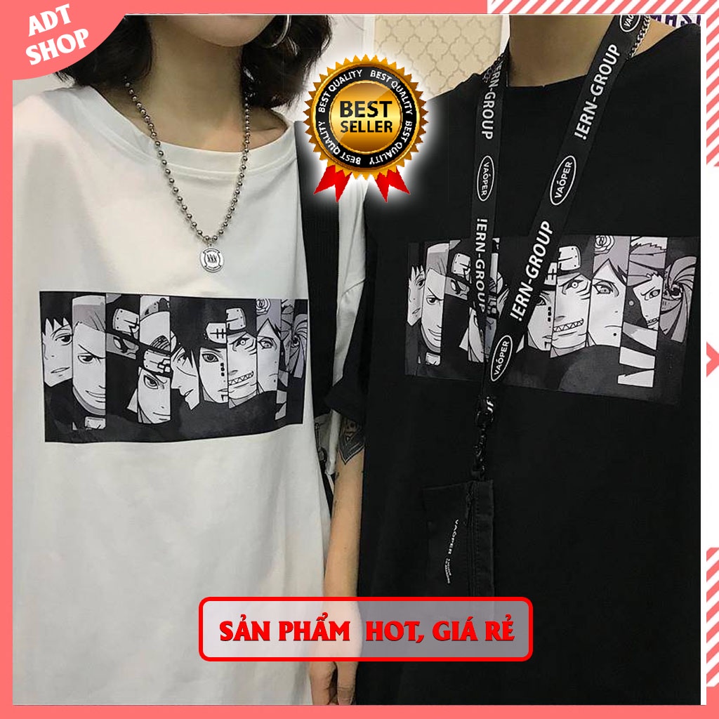Áo thun tay ngắn in họa tiết anime Naruto Akatsuki thời trang cá tính unisex nam nữ giá rẻ phong các