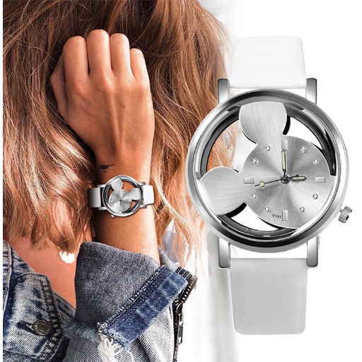 LWCC 147 Đồng hồ đeo tay mặt hình chuột hoạt hình đáng yêu dành cho trẻ em