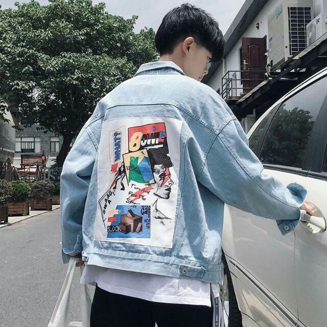 Áo khoác jean đắp vải form unisex (có ảnh thật) - LC