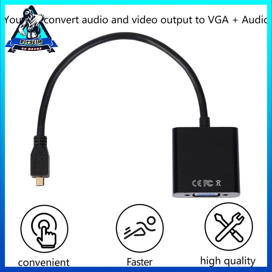 Bộ chuyển đổi cáp video nữ 1080P Micro HDMI tương thích sang VGA Female [8/3]