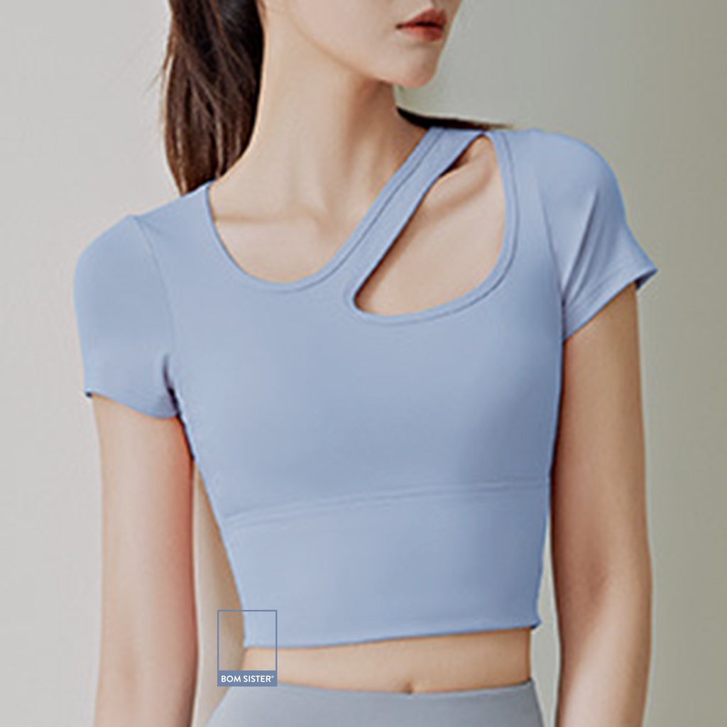 Áo lót tập Yoga - Gym croptop có tay thun co giãn 4 chiều BOM SISTER AT0061