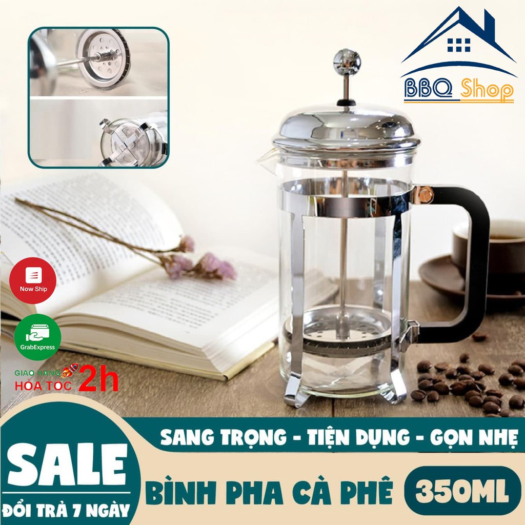 Bình pha cafe kiểu Pháp Hàng Nhập Khẩu bình thủy tinh dung tích 350ml