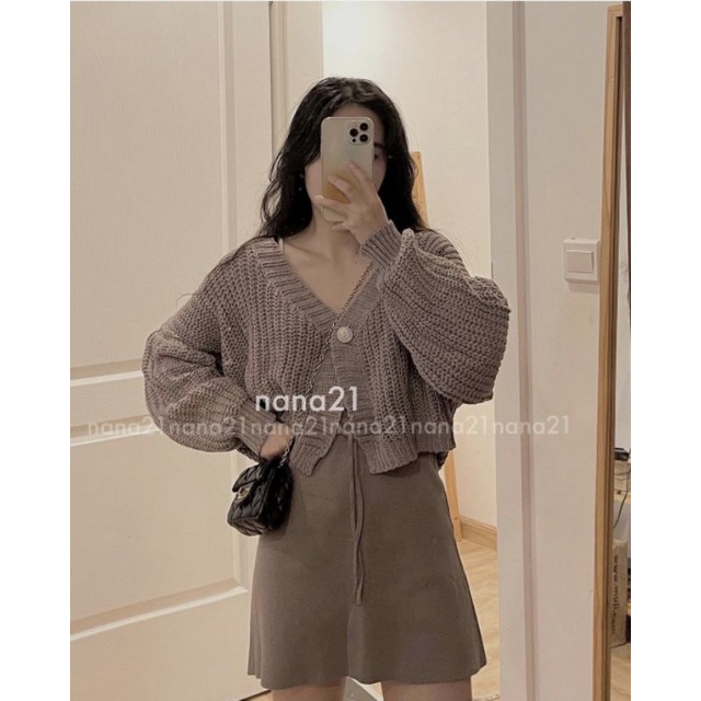 Áo cadigan len thừng xinh xắn