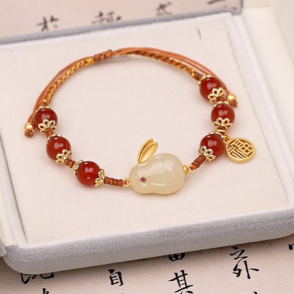 [Hàng Mới] Vòng Tay Dây Bện Mặt Thỏ Biến Hình Fu Thiết Kế Thời Trang Cho Nữ