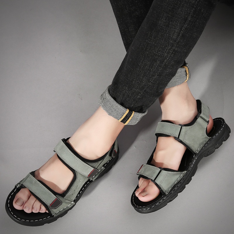 Giày Sandal Da Giả Chống Thấm Nước Cho Nam