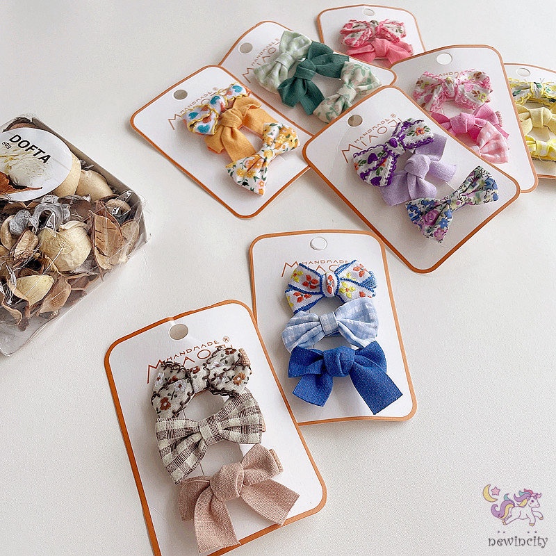 Set 3 Kẹp Tóc Công Chúa Phong Cách Hàn Quốc Xinh Xắn Cho Bé Gái