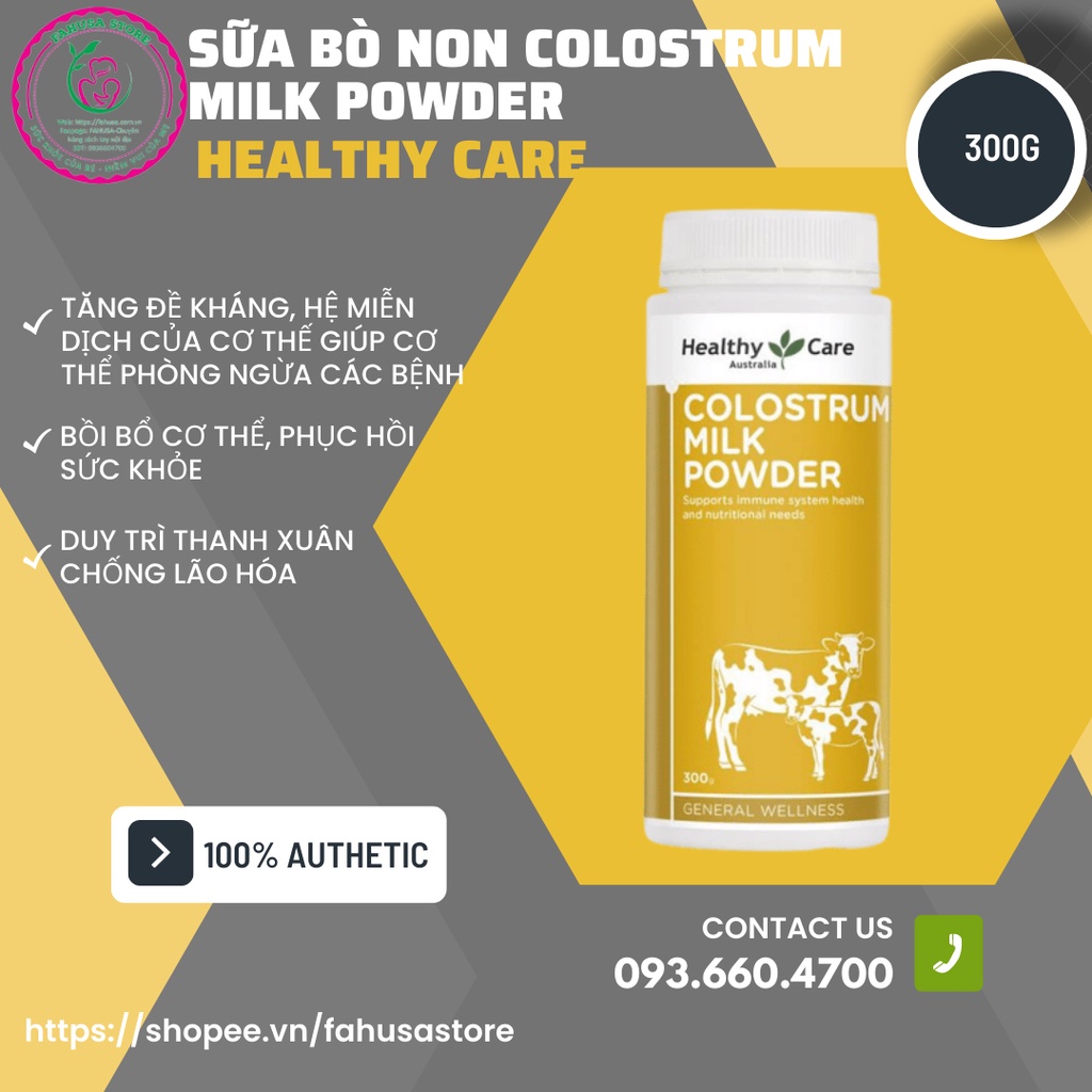 HEATHYCARE COLOSTRUM MILK POWDER - SỮA BÒ NON 300g DATE 2023