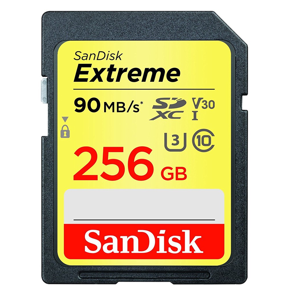 Thẻ nhớ Máy Ảnh SDXC SanDisk Extreme V30 256GB Class 10 UHS-I U3 150MB/s (Vàng)