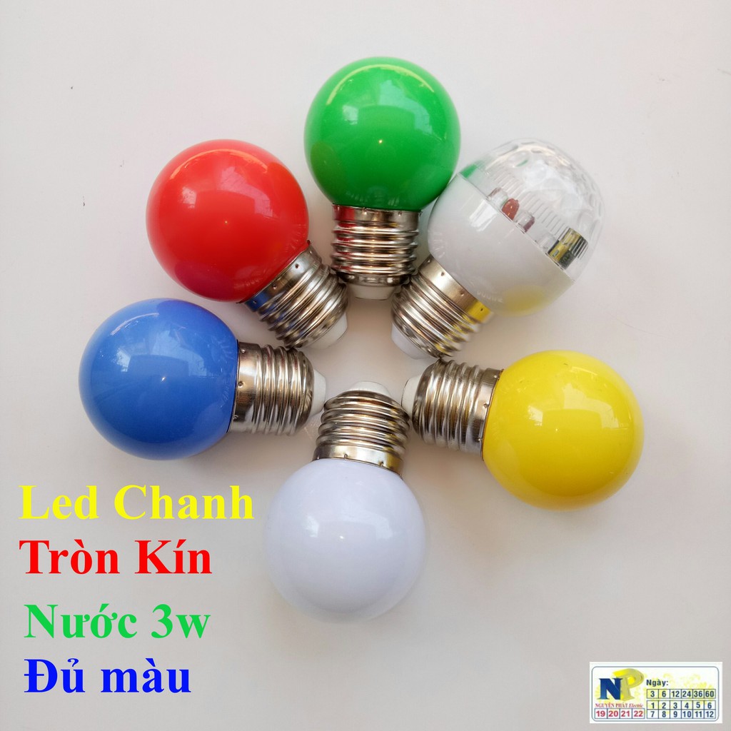 Bóng Đèn Led Chanh Tròn Kín Nước 3w Đủ màu