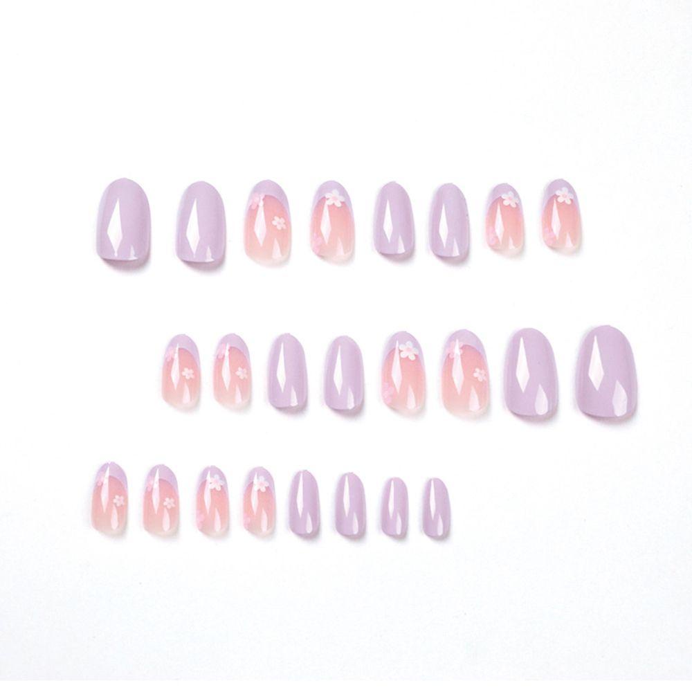 Set 24 Móng Tay Giả Hình Trái Tim Có Thể Tháo Rời