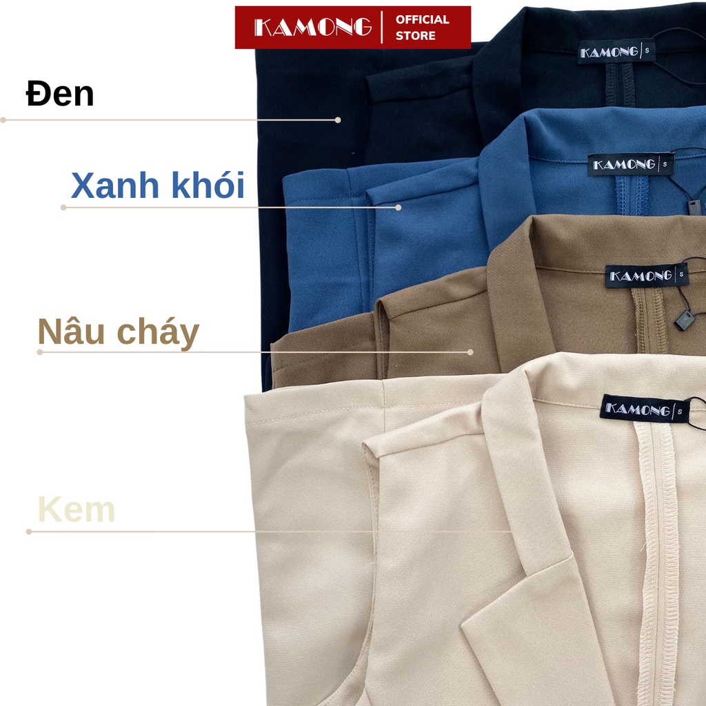 Áo blazer nữ sát nách KAMONG phong cách vest công sở A145