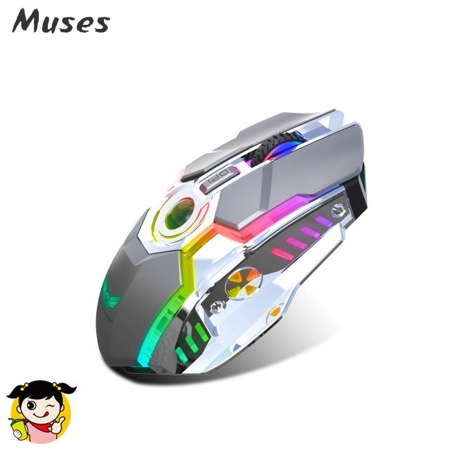 Muse07 Rechargeable Wireless Mouse Silent Ergonomic Gaming Mouse RGB Backlight for Laptop Computer
