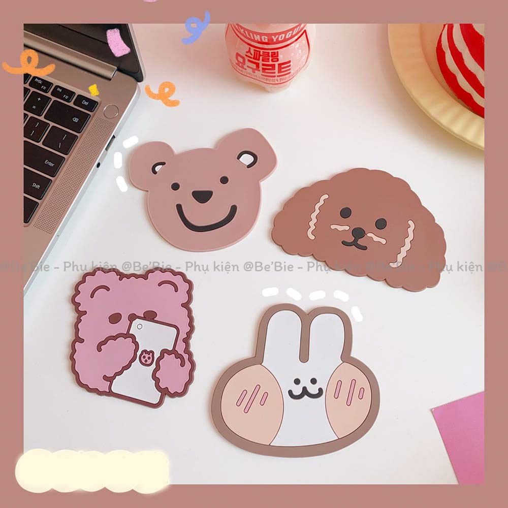 Miêng lót cốc silicon hình cute BeBie - BP373