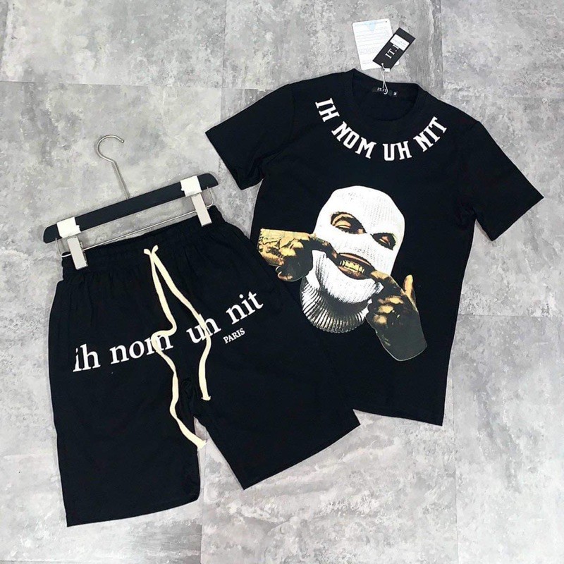 SALE HOT💥Bộ đồ nam hè hình người bịt mặt dập chữ cổ tròn chất cotton không xù lông | BigBuy360 - bigbuy360.vn