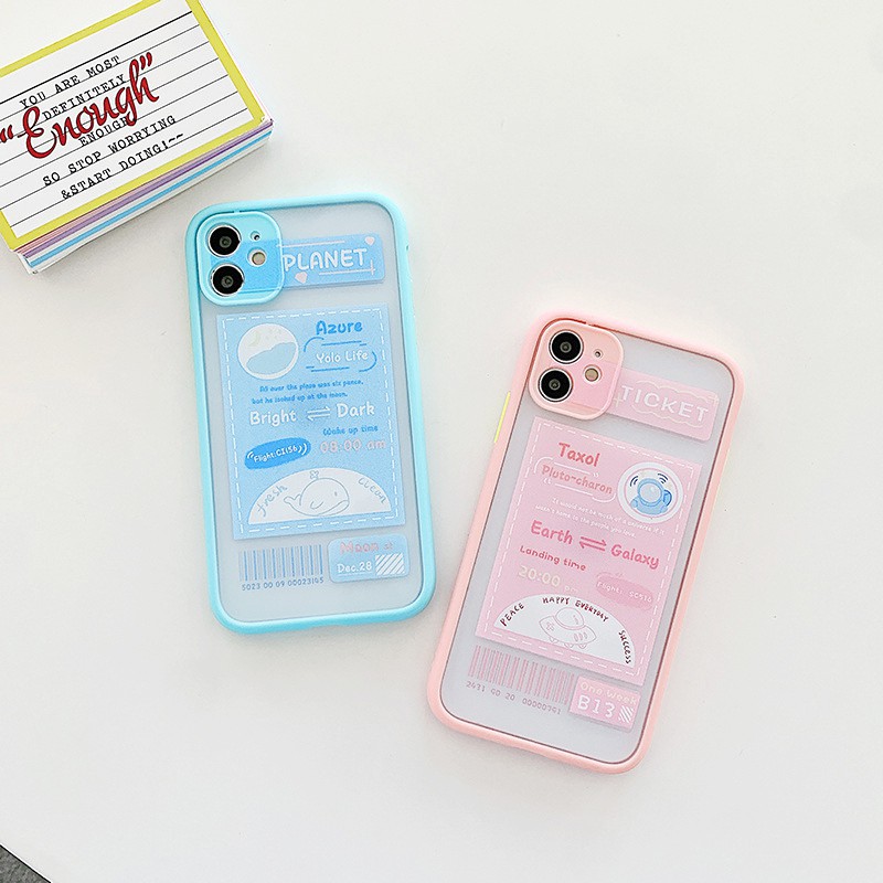 Ốp lưng iphone Tickeet & Planet nhám viền nổi cong 5/5s/6/6plus/6s/6splus/7/7plus/8/8plus/x/xs/11/12/pro/max/plus/promax | BigBuy360 - bigbuy360.vn