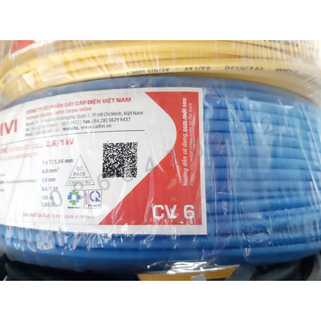 Dây điện đơn Cadivi  4.0 - 6.0