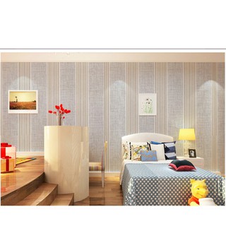 Cuộn 5m giấy dán tường sọc bạc - ( ngang 45cm dài 5m) có keo sẵn
