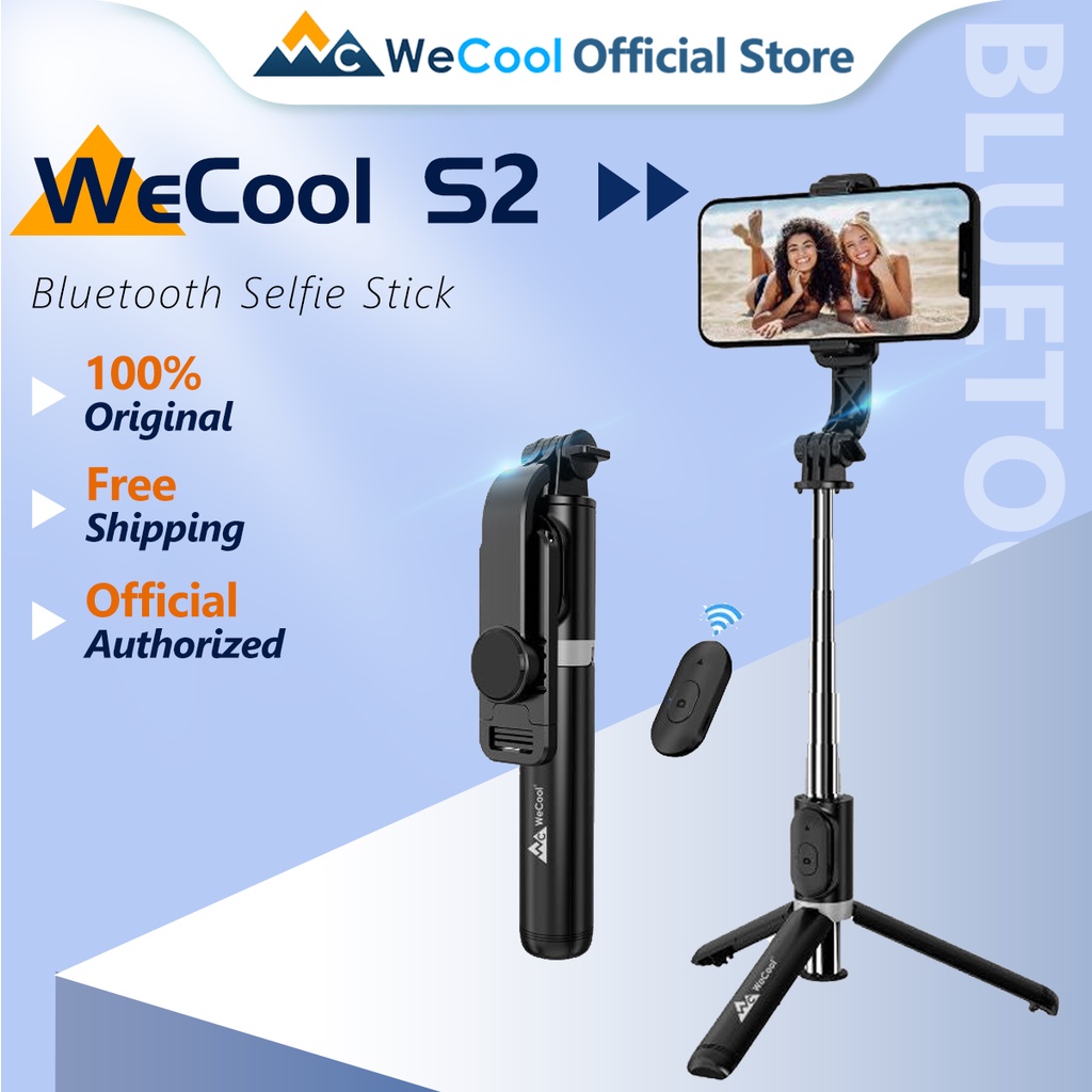 Gậy Tự Sướng WeCool S2 Bluetooth Không Dây Có Thể Điều Chỉnh 103Cms Thiết Kế Xoay Và Thiết Kế Tương Thích Với iPhone / OnePlus / Samsung / Vivo / Oppo