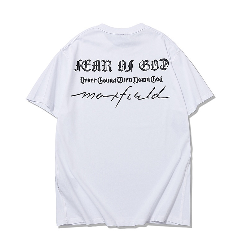 Áo Thun Cotton Ngắn Tay In Chữ FEAR OF GOD Thời Trang Thể Thao Unisex