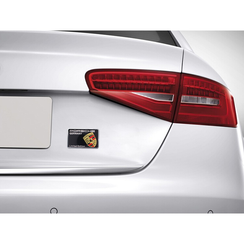 Miếng dán trang trí xe hơi hình Porsche 718 911 Taycan chất liệu hợp kim cao cấp