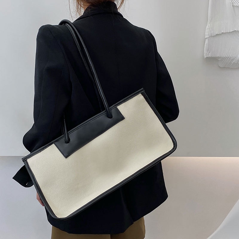 IELGY Túi xách tote canvas sức chứa lớn thiết kế thời trang