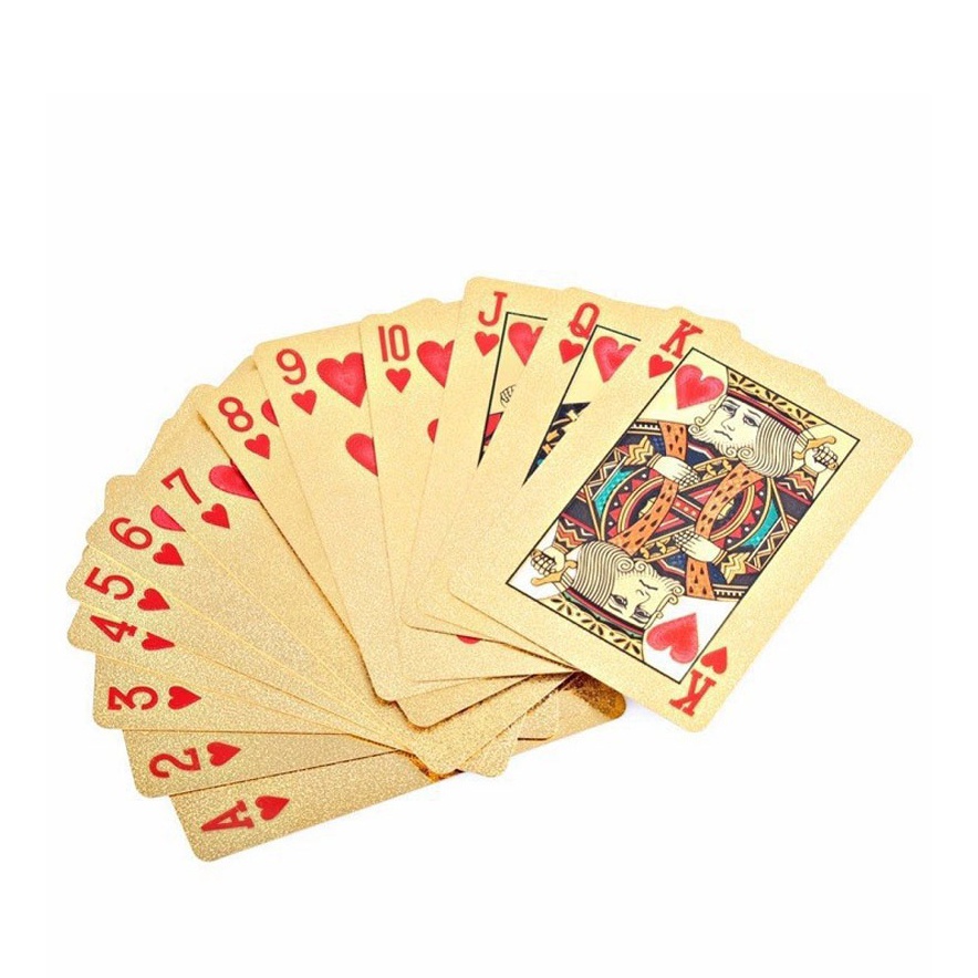 Bộ bài tây tú lơ khơ mạ vàng 52 lá Nhựa chống thấm nước Đồ Chơi Boardgame B1 SUVADO