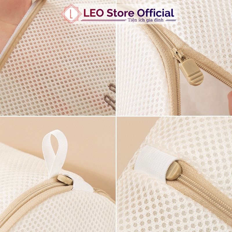 Túi giặt đồ máy giặt 3 lớp cao cấp, Túi lưới giặt quần áo đồ lót có thêu hoa văn phân loại tiện lợi Leos | BigBuy360 - bigbuy360.vn
