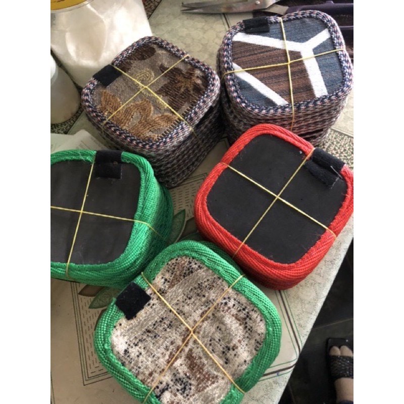 Combo 3 cái - Đế lót ly vải hình vuông giúp trang trí bàn ăn