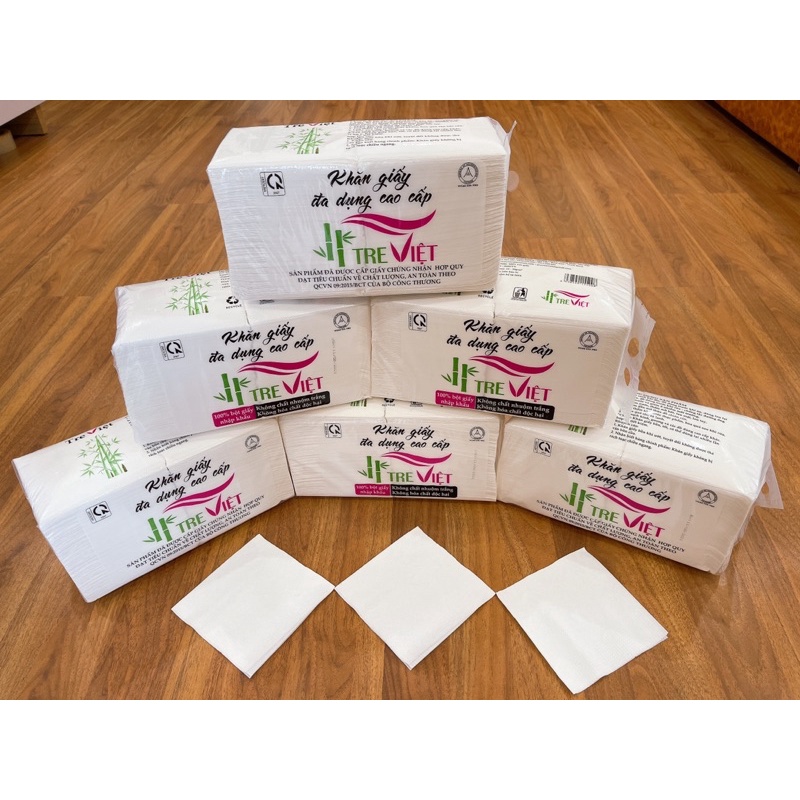 Khăn Giấy Đa Năng Cao Cấp Tre Việt, Siêu Dai, Không Mủn, Bịch 500g