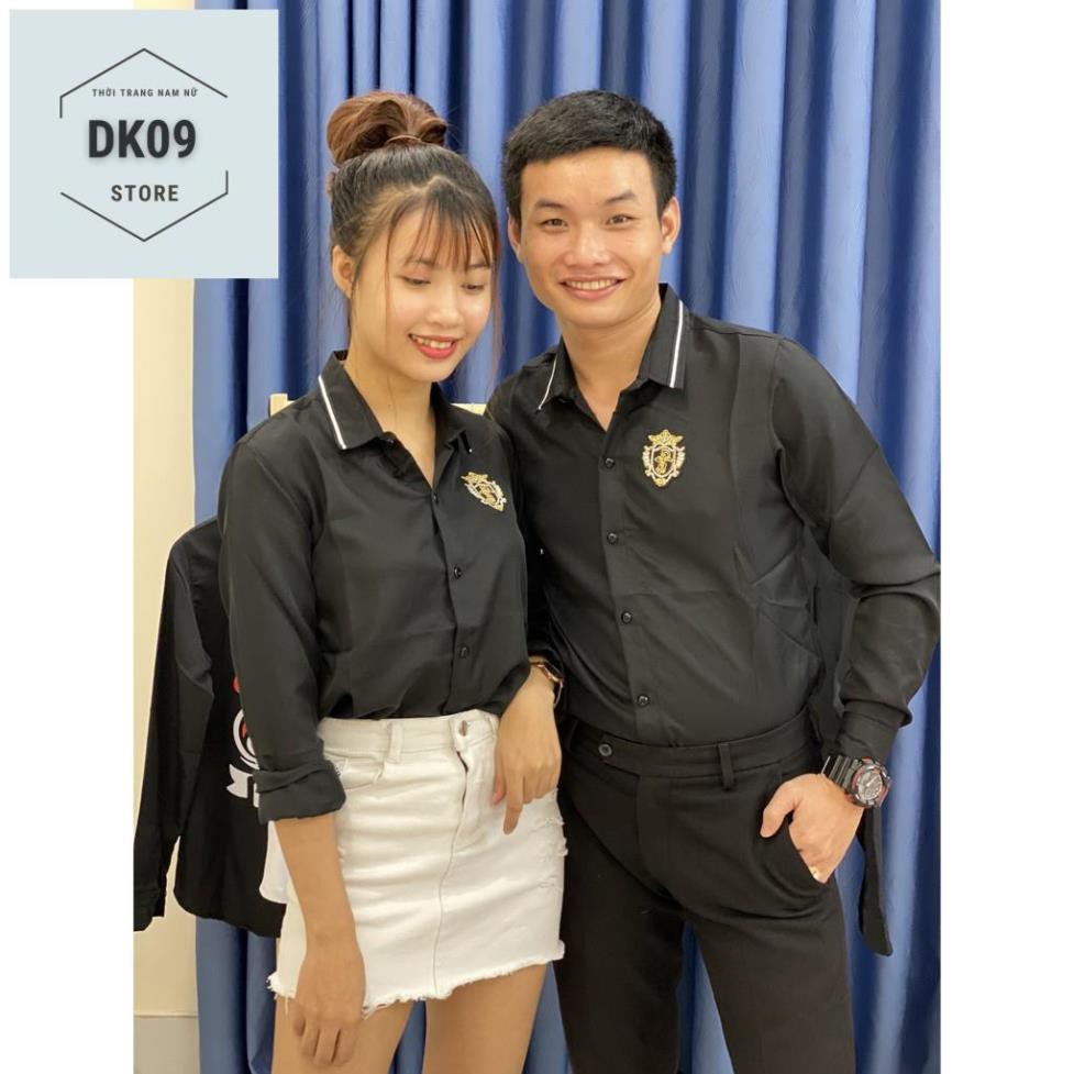 Áo Sơ Mi Dài Tay Cặp Đôi Nam- Nữ In Hình Logo | BigBuy360 - bigbuy360.vn
