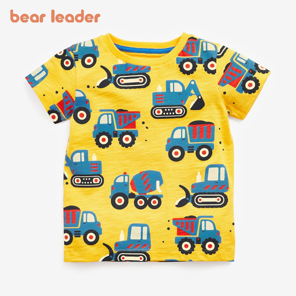 BEAR LEADER Áo Thun Dệt Kim Tay Ngắn Thời Trang Mùa Hè Mới 2023 Cho Bé Gái 2-7 Tuổi