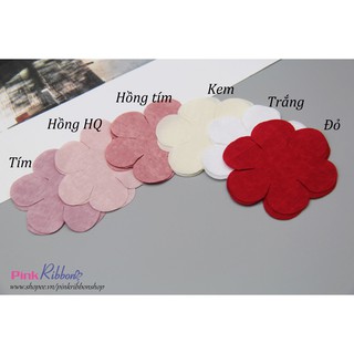 *Cánh hoa vải gấm 6 cánh dùng làm hoa trang trí may mặc, hoa cài áo, hoa phụ liệu may mặc, phụ kiện tóc