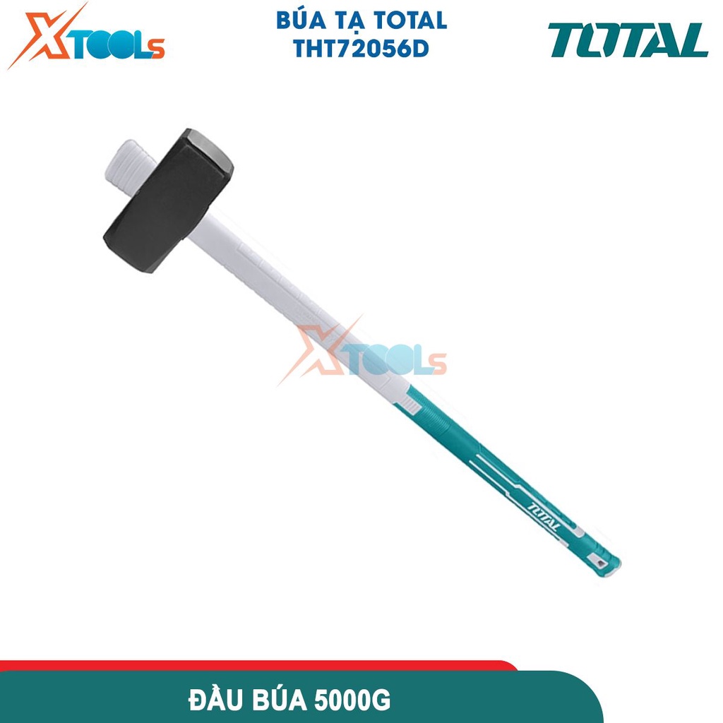Búa tạ 5kg TOTAL THT72056D đầu búa thép carbon 45 được tôi luyện xử lý nhiệt, tay cầm sợi thủy tinh [CHÍNH HÃNG][XTOOLS]