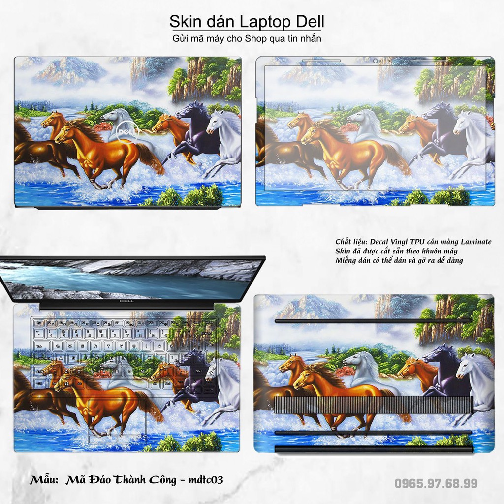 Skin dán Laptop Dell in hình Mã Đáo Thành Công (inbox mã máy cho Shop)