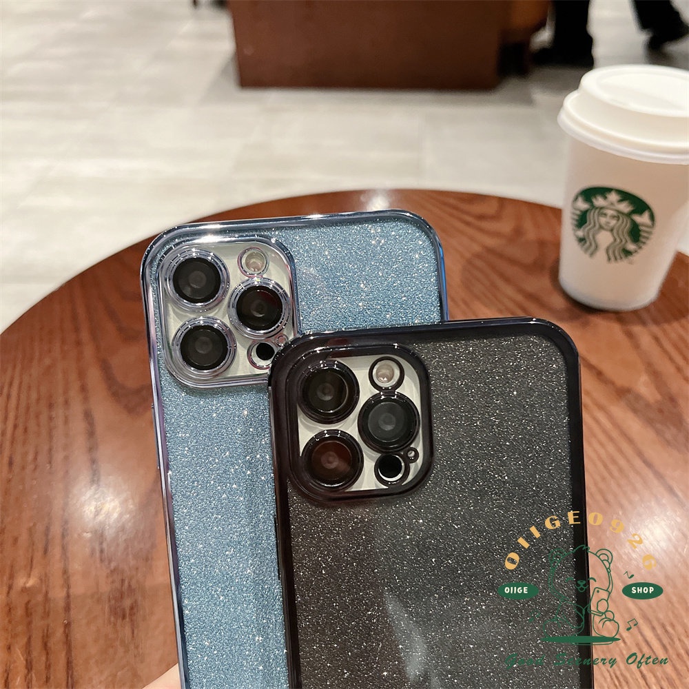Ốp Điện Thoại TPU Mềm Trong Suốt Lấp Lánh Mạ Điện Cho Iphone 14 / 13 / 12 11 Pro Max