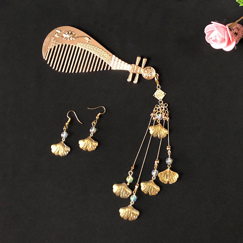 Lược Cài Tóc Pipa Phối Tua Rua Màu Sắc Đẹp Mắt Thời Trang