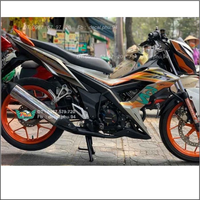 Tem Rời Sonic Rs Cam đen dán xe bạc (C)