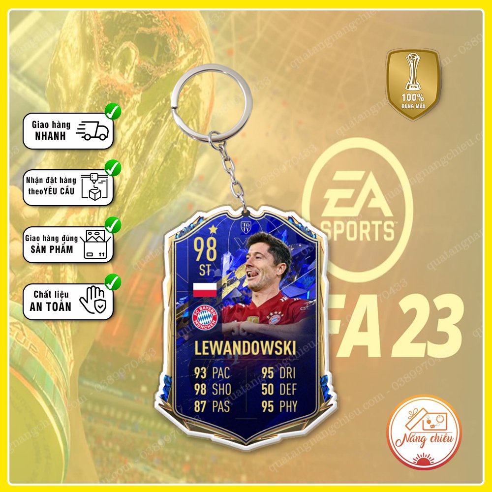 Móc khóa Robert Lewandowski, CLB bóng đá Barcelona ☘️MÓC KHÓA THẺ CẦU THỦ☘️