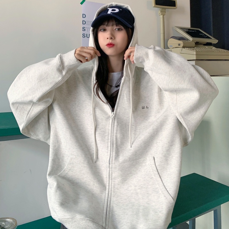 Áo len cardigan PERTY có mũ trùm đầu rộng rãi xu hướng thời trang mùa thu Hàn Quốc