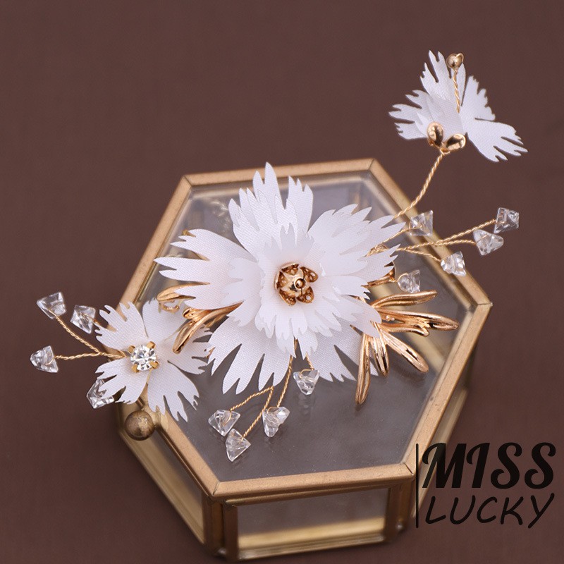 Cặp kẹp tóc trang trí hình bông hoa thời trang thanh tú cho nữ