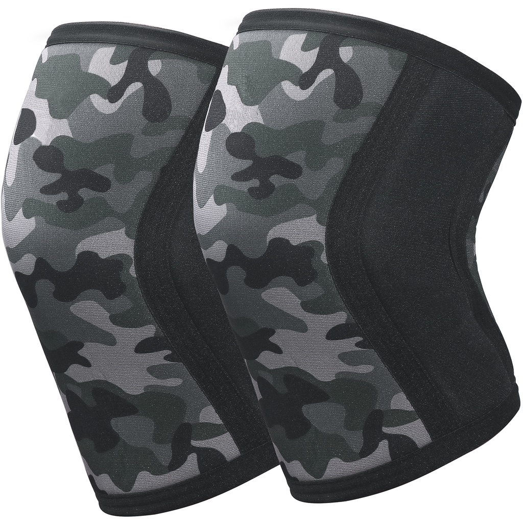 7mm Neoprene Compression Camouflage Knee Braces for Weightlifting Squats Crossfit Training Knee Pad Brace 1pair 8RO6
