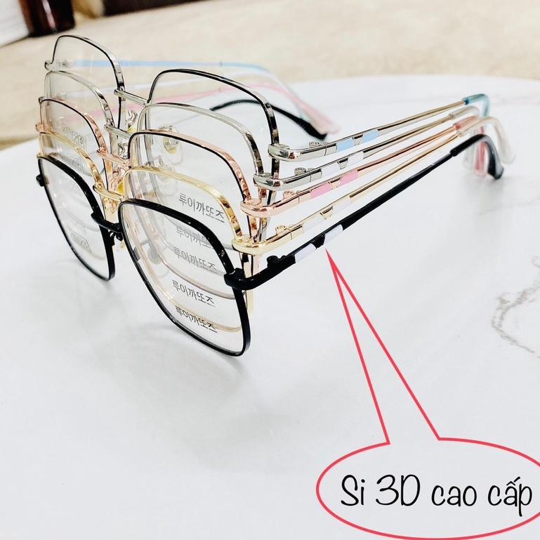 Mắt Kính Gọng Cận Cao Cấp Form Vuông Kim Loại 655 Lyly Phong Cách Ulzzang Siêu Xinh - Hazo
