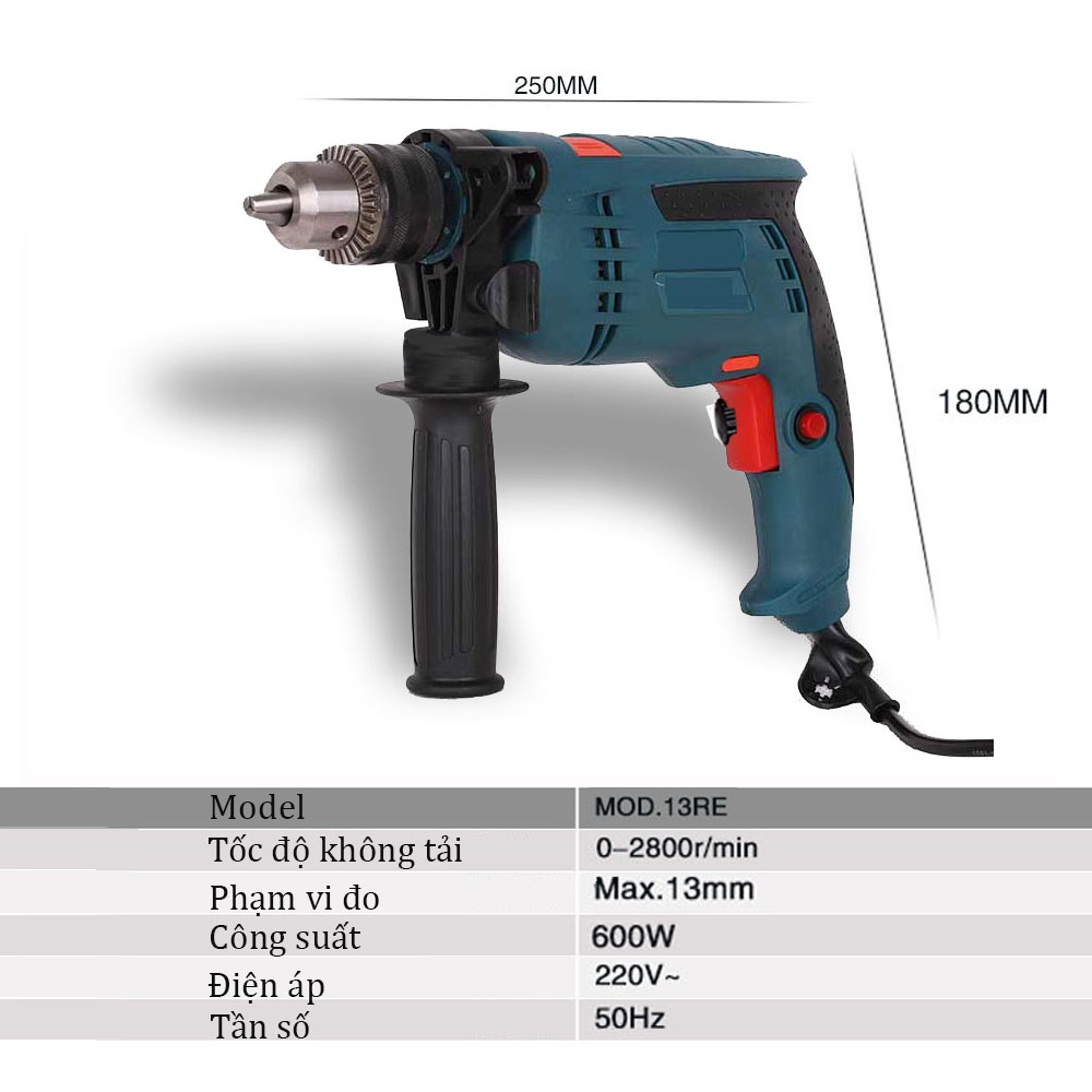 Máy Khoan Cầm Tay ABG 13RE Công Suất 600W Chuyên Dụng Khoan Trên Bề Mặt Cứng