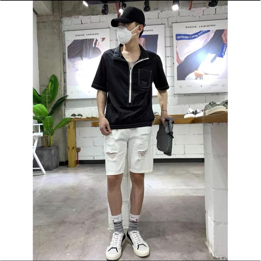 Quần sọt jean nam màu trắng ,Quần đùi màu đỏ thời trang cao cấp nam MuradFashion MS130