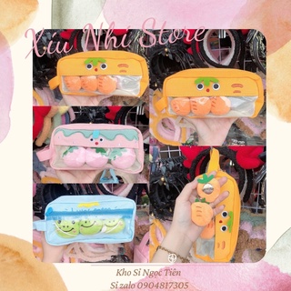 [ Ảnh thật ]Bóp viết/ Hộp bút bông nhiều màu xinh cực