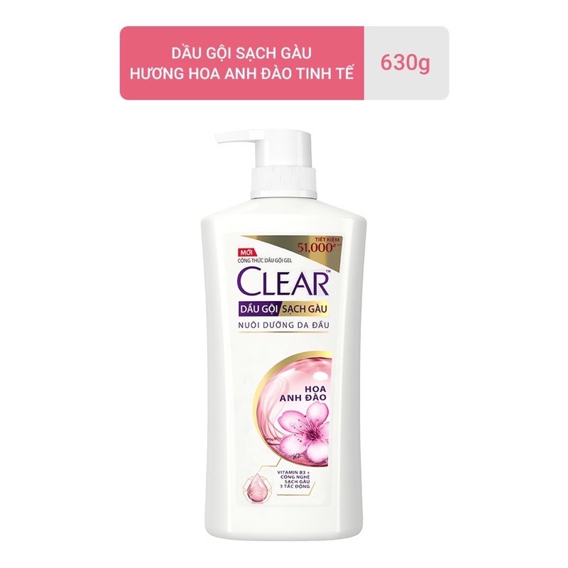 Dầu Gội Clear Hoa Anh Đào 630g