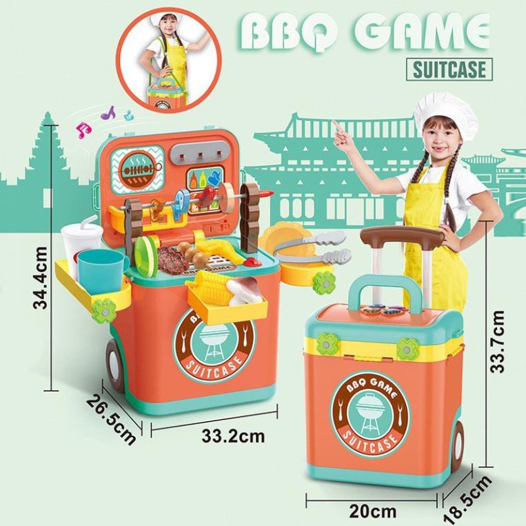 Bộ Vali Nấu Ăn-Bác Sĩ-Nướng BBQ Foxi-Nhập Vai-Giáo Dục Hướng Nghiệp-Có Pin-Âm Thanh Như Thật