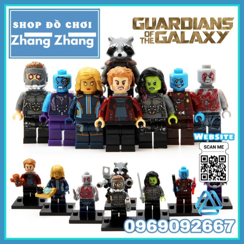 Đồ chơi Xếp hình Ayesha gồm Yondu - Drax - Rocket Racoon - Nebula - Gamora - Star-Lord Minifigures Xinh X0159