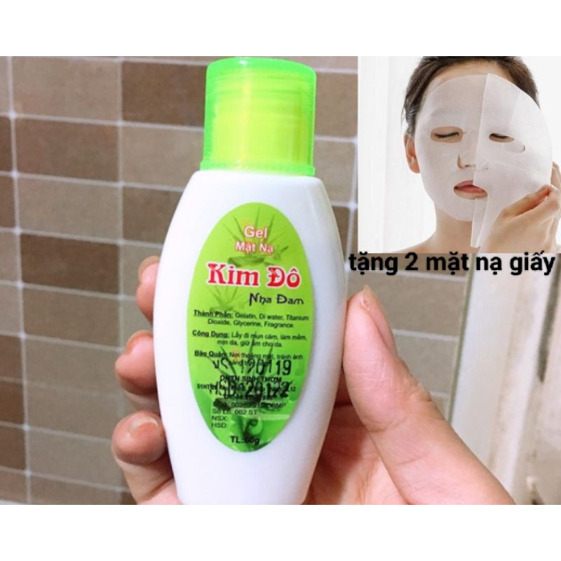 Gel lột mụn Kim Đô Nha đam 60g + tặng kèm 2 mặt nạ giấy